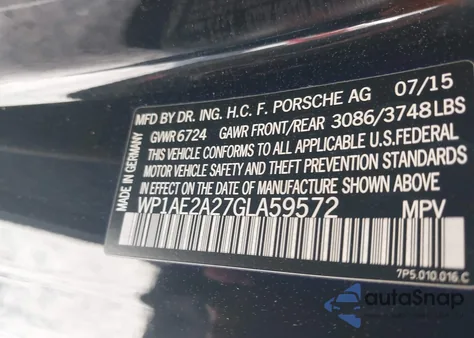 2016 Porsche Cayenne E-Hybrid S из США, поврежденный, VIN WP1AE2A27GLA59572